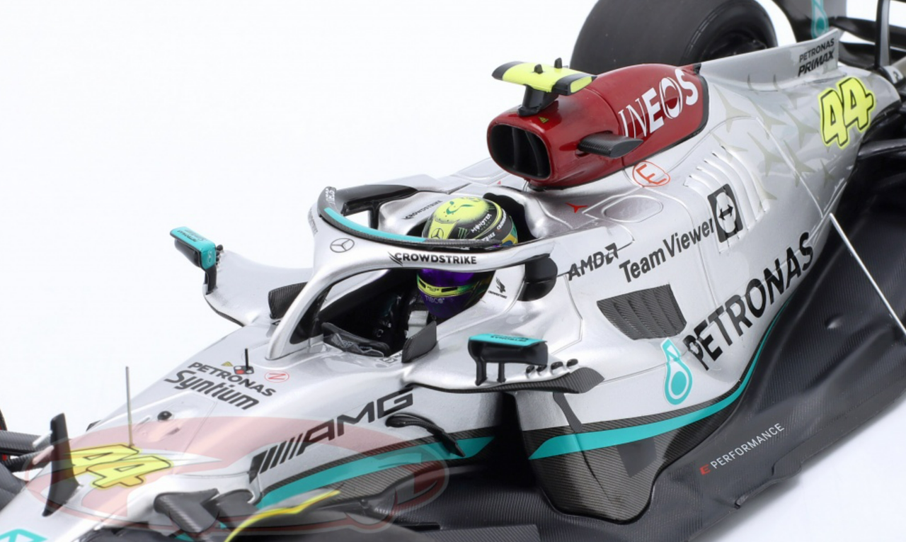 1/18 Minichamps 2022 Formula 1 Lewis Hamilton Mercedes-AMG F1 W13 #44 2nd Brazilian GP Car Model