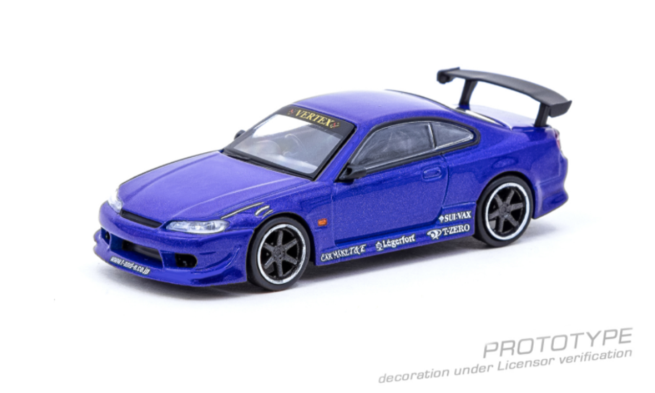1/64 Tarmac Works VERTEX Nissan Silvia S15 Blue Metallic 