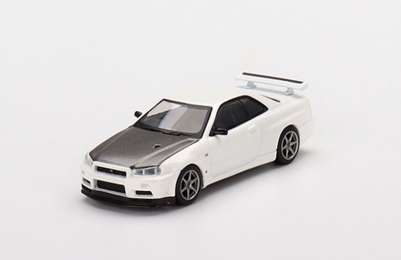 1/64 Mini GT Nissan Skyline GT-R (R34) V-Spec II N1 White Diecast Car Model