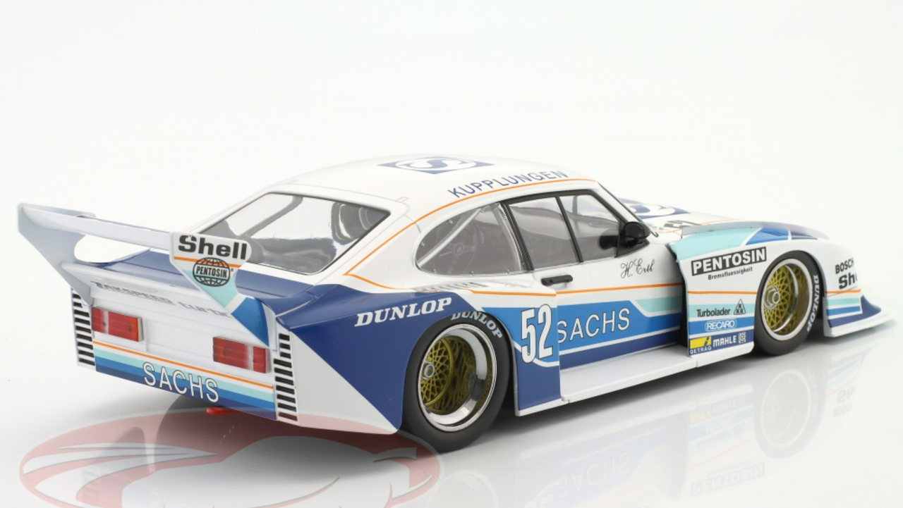 1/18 Modelcar Group 1980 Ford Capri Turbo Gr. 5 #52 winner DRM Zolder Zakspeed Racing Sachs Harald Ertl Car Model