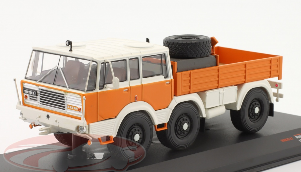 1/43 Ixo 1968 Tatra 813 6x6 (Orange & White) Car Model