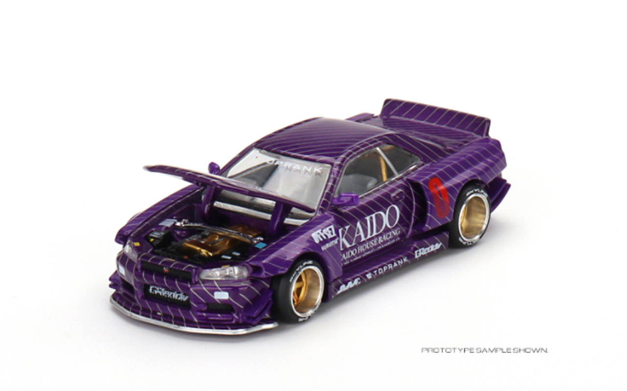 1/64 Mini GT Nissan Skyline GT-R (R34) Kaido Works V1 Diecast Car Model