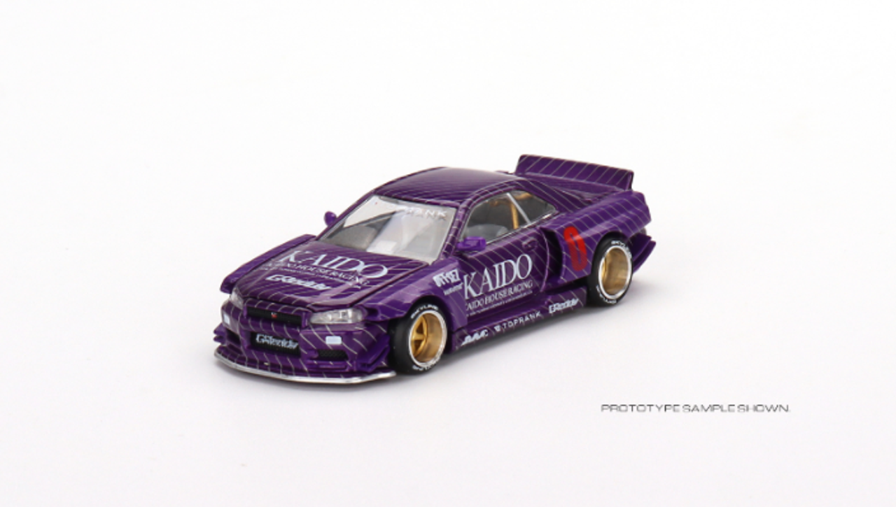 1/64 Mini GT Nissan Skyline GT-R (R34) Kaido Works V1 Diecast Car Model