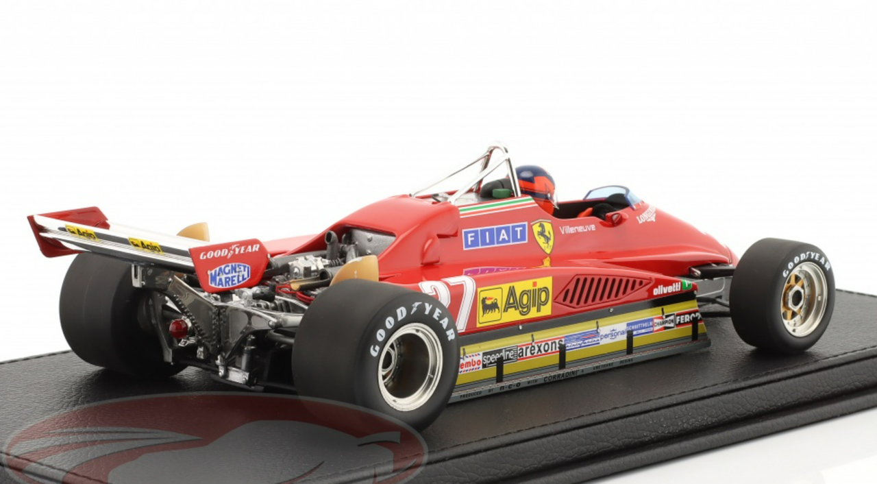 1/18 GP Replicas 1982 Formula 1 Gilles Villeneuve Ferrari 126 C2 #27 2nd  San Marino GP Car Model - LIVECARMODEL.com