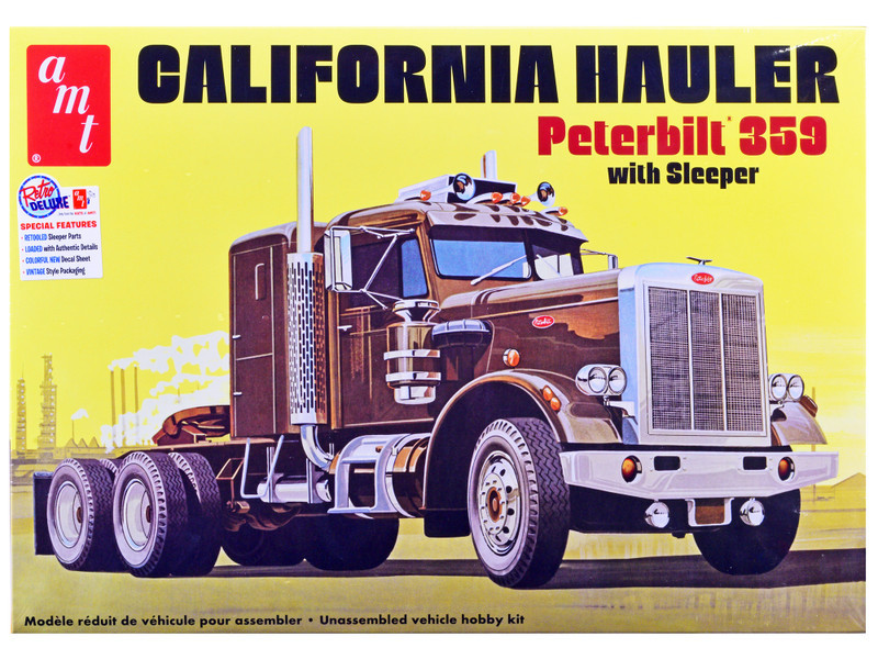 Skill 3 Model Kit Peterbilt 359 California Hauler with Sleeper Cab