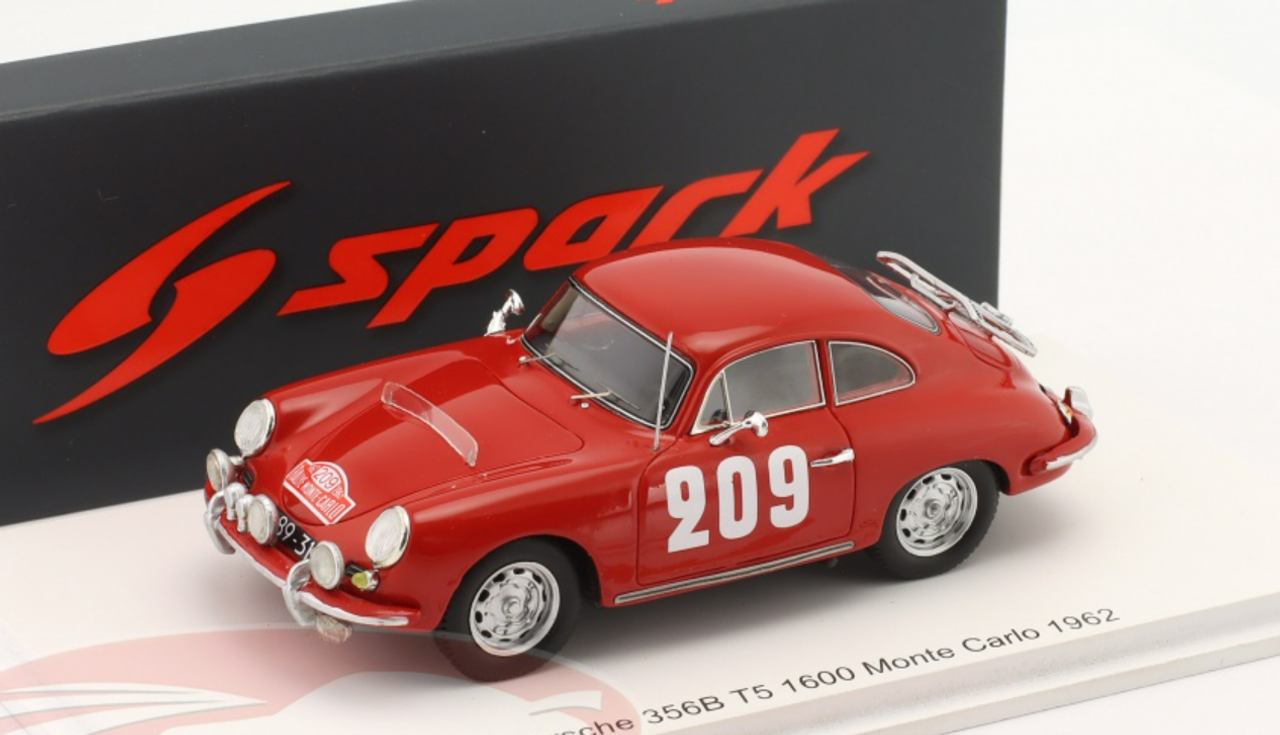 1/43 Spark 1962 Porsche 356B T5 1600 #209 Rallye Monte Carlo Rob Dooijes,  Rob Slotemaker Car Model