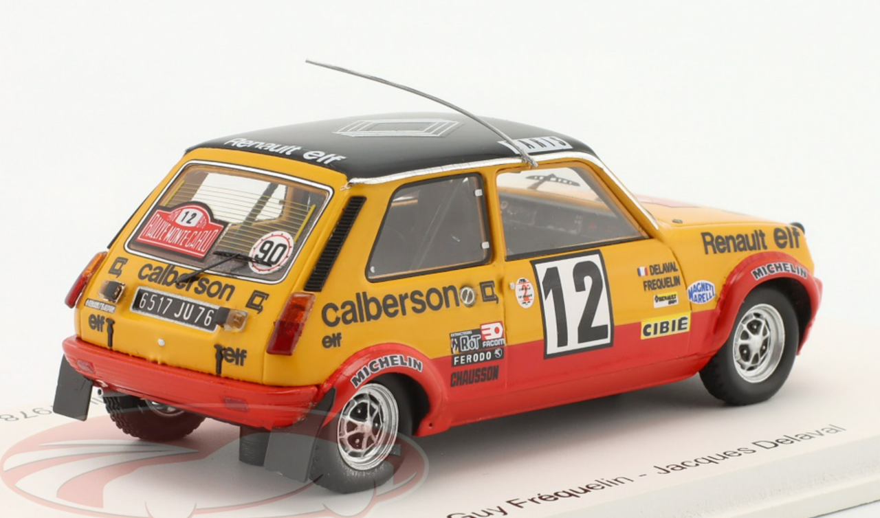 1/43 Spark 1978 Renault 5 Alpine #12 3rd Rally Monte Carlo Renault Elf Calberson Guy Frequelin, Jacques Delaval Car Model