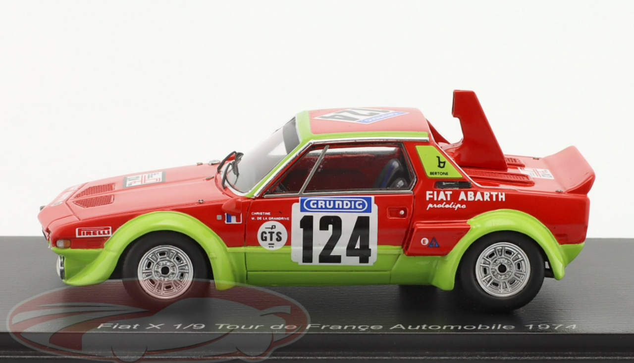 1/43 Spark 1974 Fiat X 1/9 Abarth #124 Tour de France Automobile Car Model