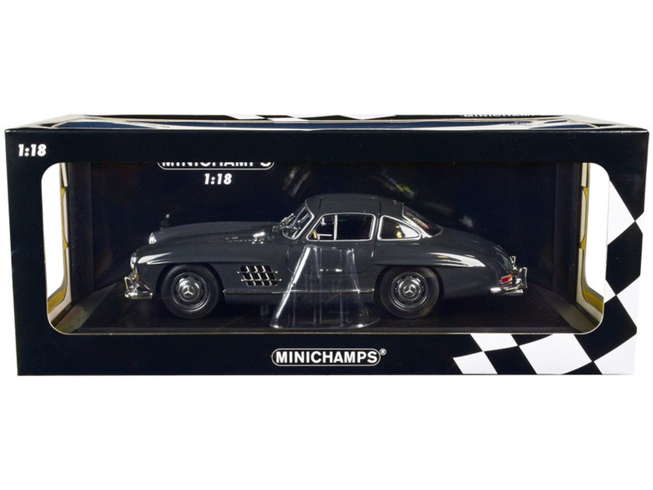 1/18 Minichamps 1955 Mercedes-Benz 300 SL W198 (Dark Gray) Limited Edition 414 Pieces Diecast Car Model