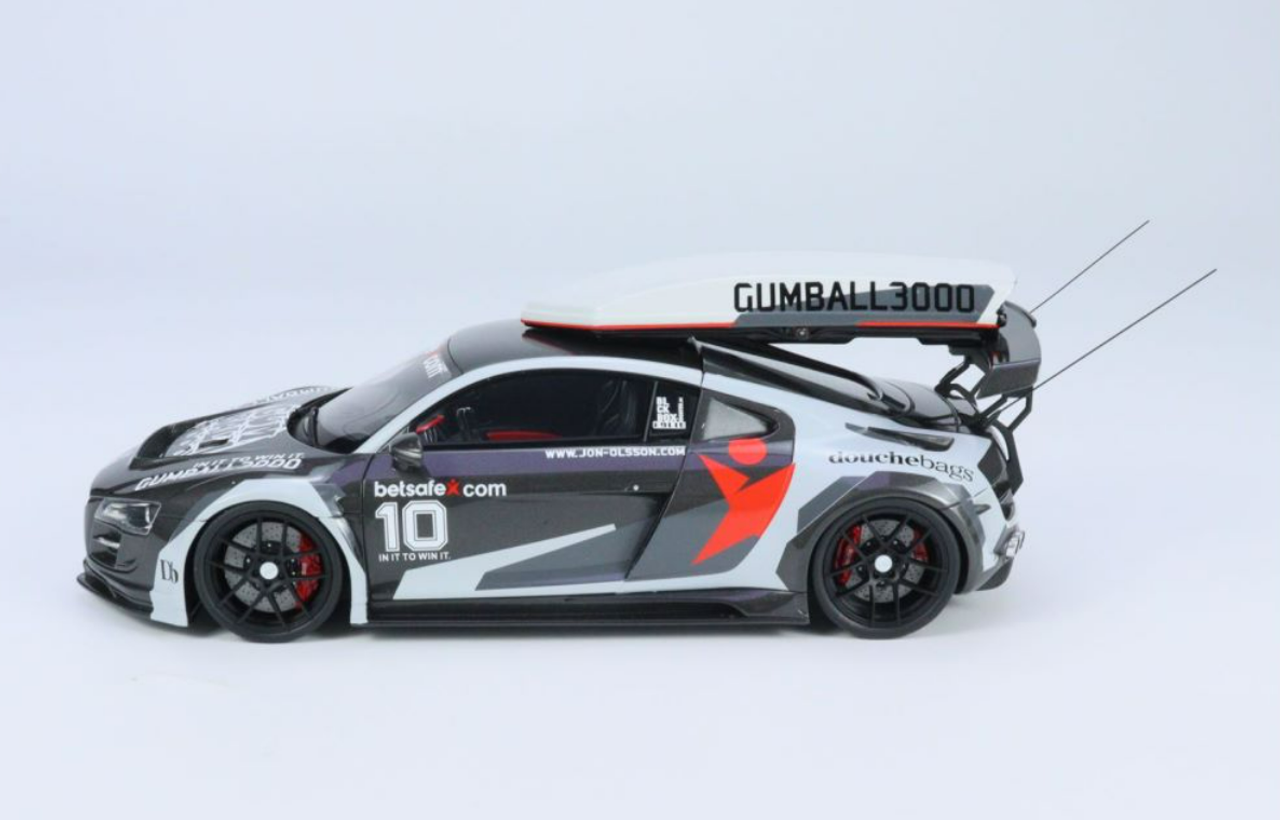 1/18 GT Spirit 2013 Audi R8 #10 Gumball 3000 Camo Black Body Kit Resin Car Model