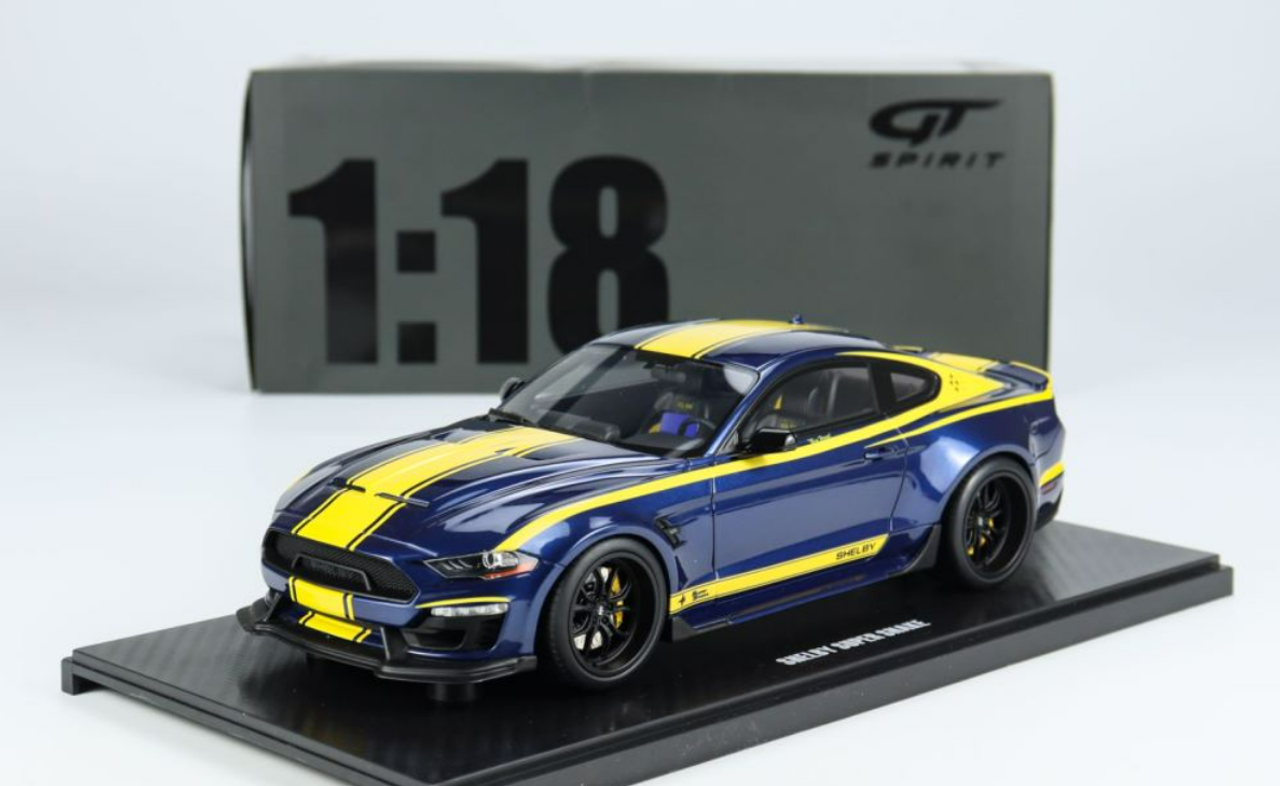 Ford Shelby Mustang SuperSnake Blue Hornet 2021 Blue / Yellow 1/18 GT  Spirit GT871