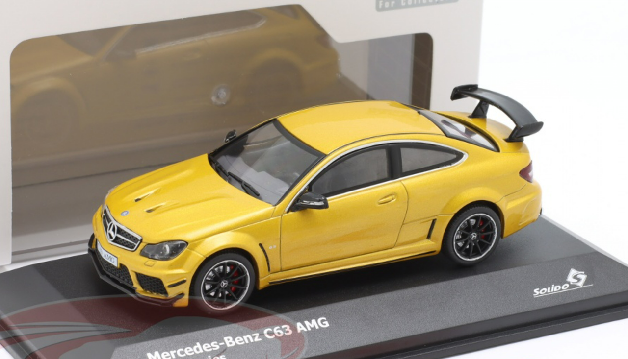 1/43 Solido 2012 Mercedes-Benz AMG C63 Coupe Black Series (Solar Beam Yellow) Diecast Car Model