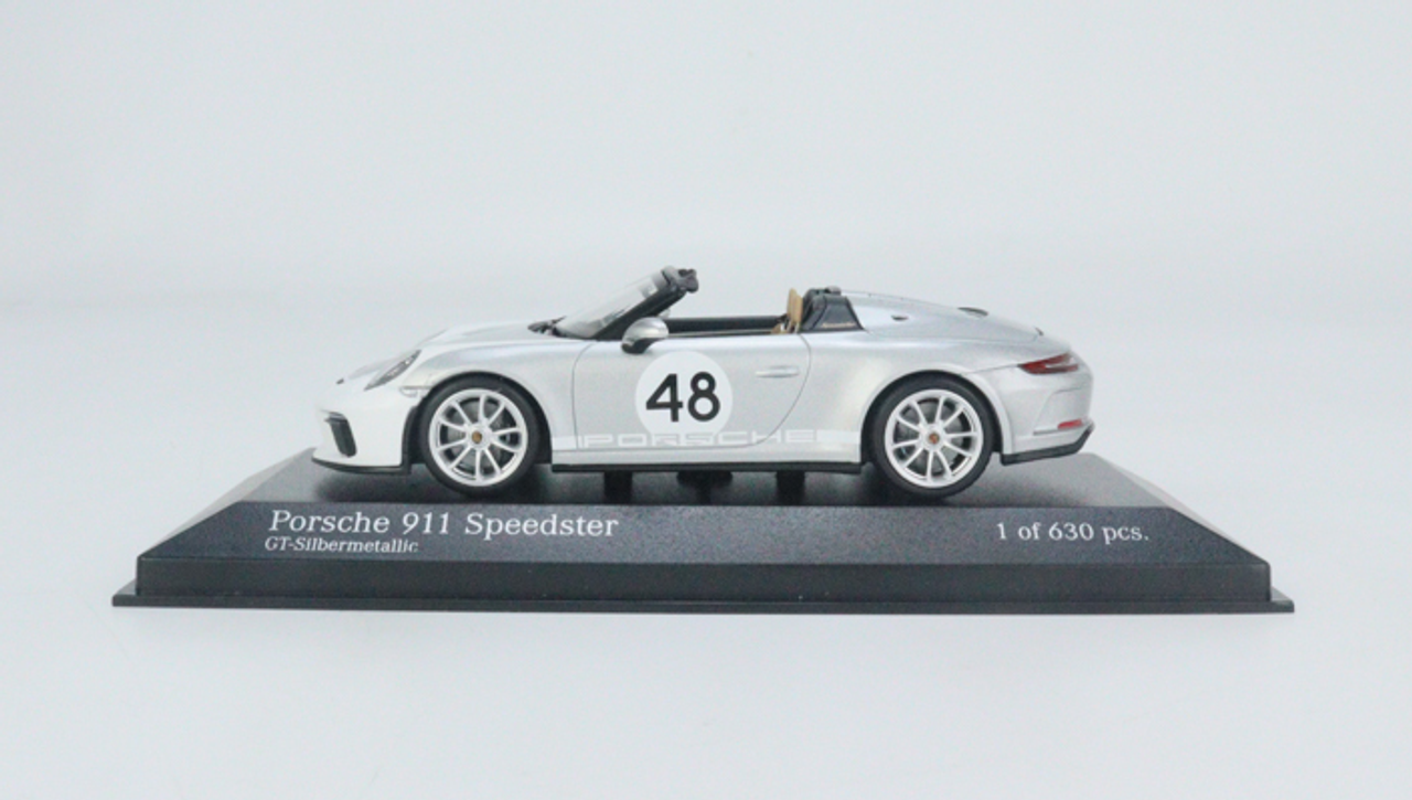 1/43 Minichamps 2019 Porsche 911 Speedster #48 Heritage Package (Silver Metallic) Car Model