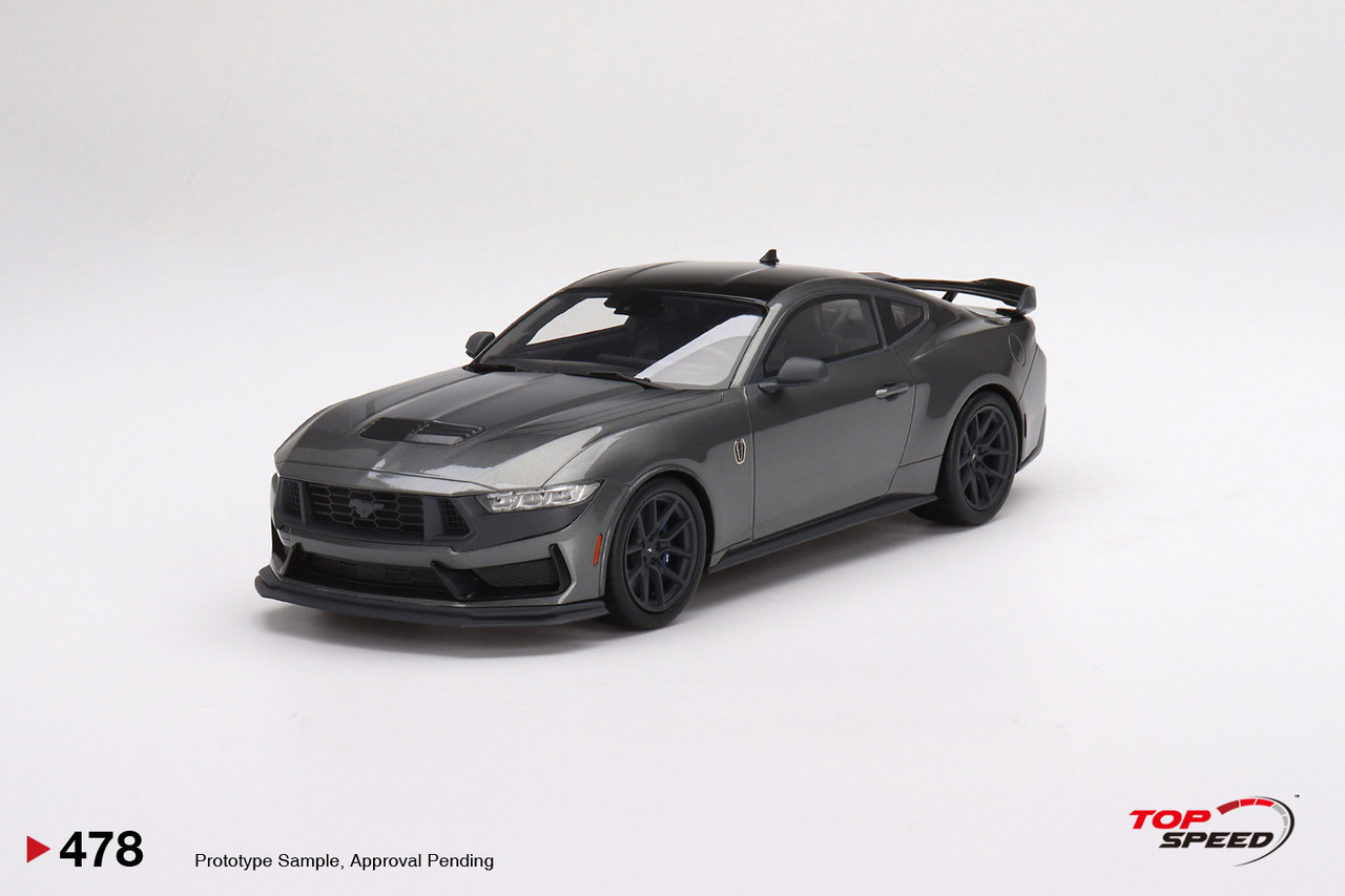 1/18 Top Speed 2024 Ford Mustang Dark Horse (Carbonized Gray) Resin Car Model