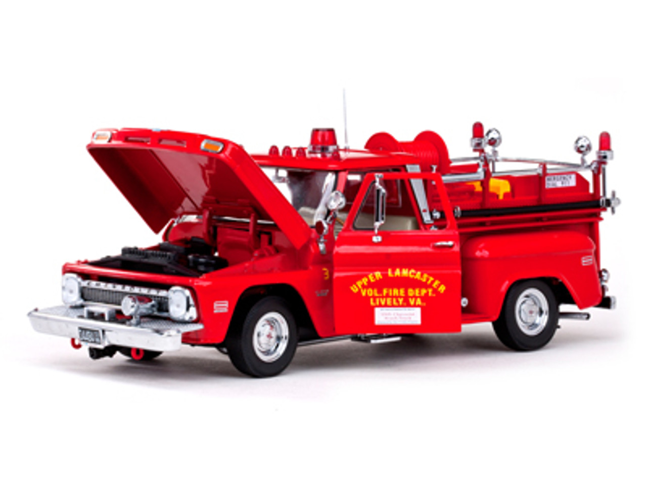 ミニカー SunStar 1965 CHEVROLET F I R E TRUCK 1/18 Sunstar 1965 Chevrolet C-20 Fire Truck Diecast Car