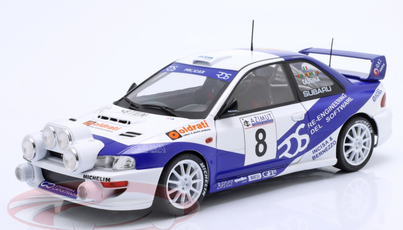 1/18 Solido 2000 Subaru Impreza S5 WRC '99 #8 Rallye Azimut di Monza Diecast Car Model