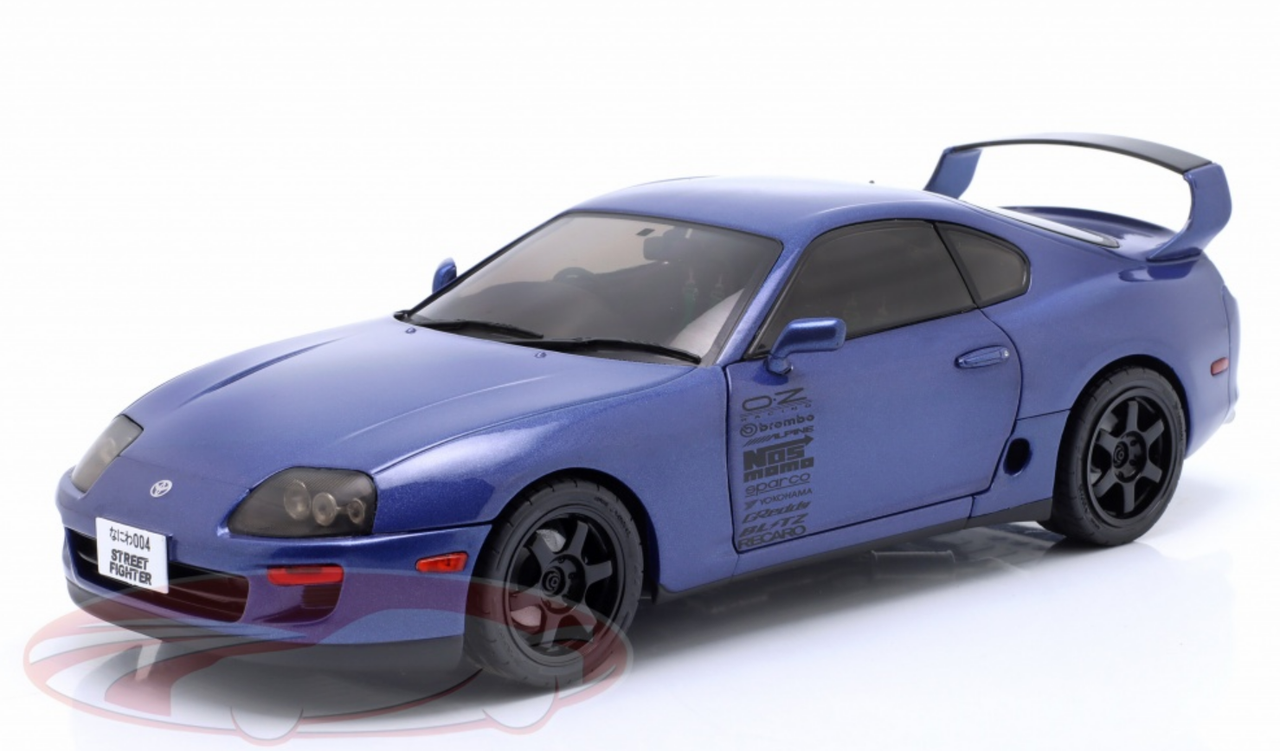 1/18 Solido 1993 Toyota Supra MK4 (A80) Streetfighter (Dark Blue) Diecast  Car Model 