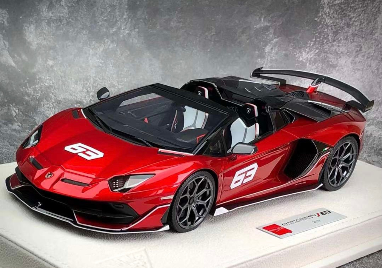 1/18 Makeup Lamborghini Aventador SVJ #63 (Red) Resin Car Model