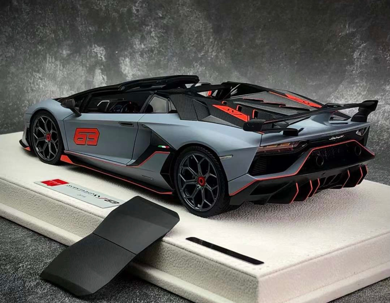 1/18 Makeup Lamborghini Aventador SVJ #63 (Matte Grey) Resin