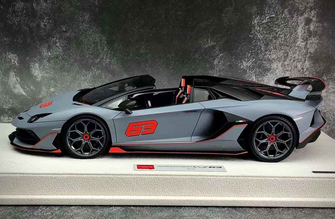 1/18 Makeup Lamborghini Aventador SVJ #63 (Matte Grey) Resin Car