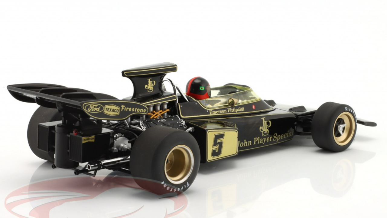 1/18 Model Car Group 1972 Formula 1 Emerson Fittipaldi Lotus 72D #5 Winner Spain GP World Champion Car Model