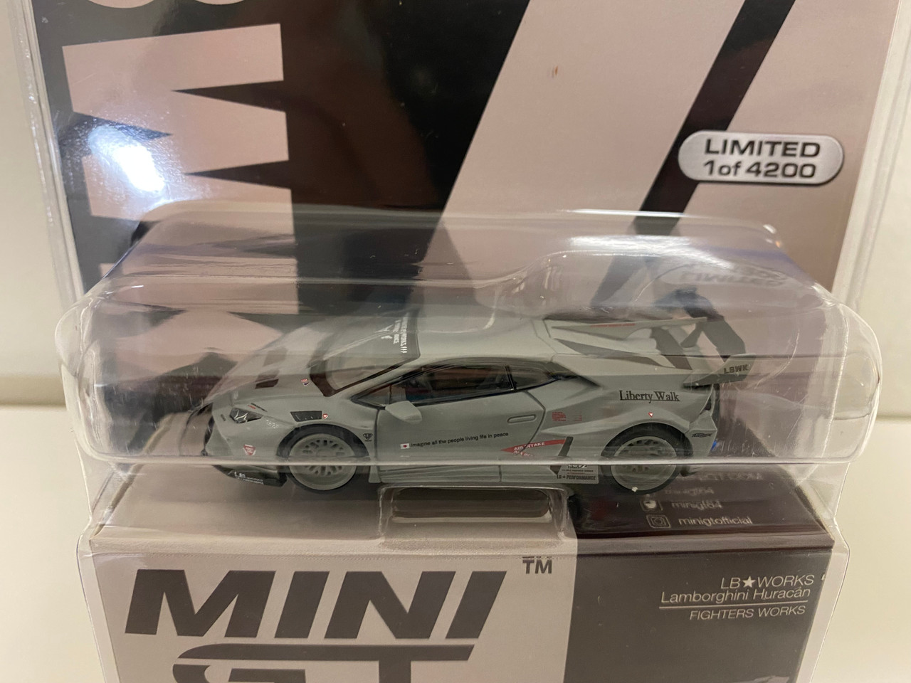 CHASE CAR 1/64 Mini GT Lamborghini Huracan "Fighters Works" LB WORKS (Matte Grey with Grey Wheels) Limited Edition Diecast Car Model