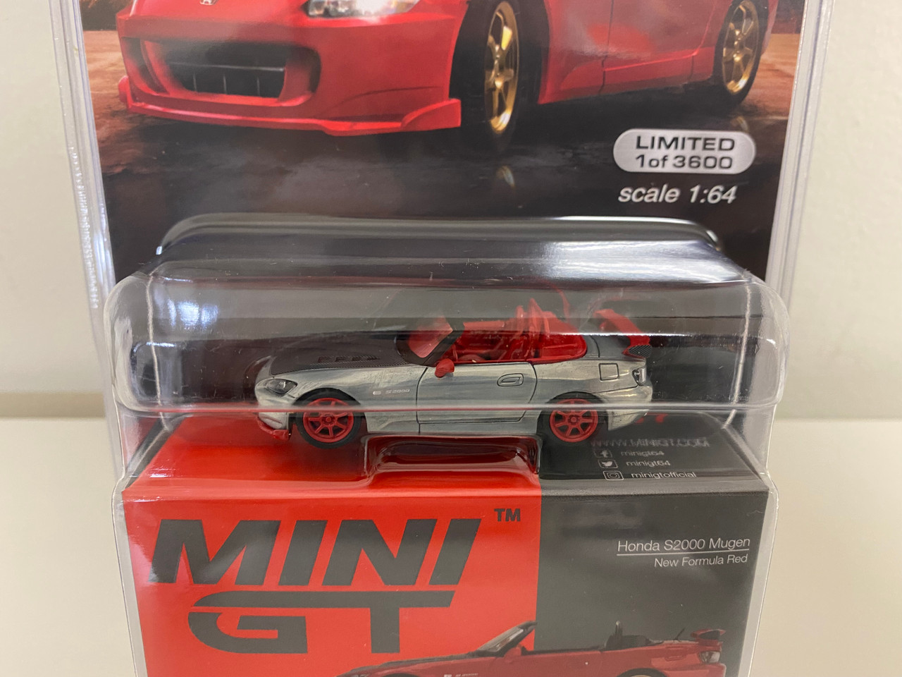 CHASE CAR 1/64 Mini GT Honda S2000 (AP2) Mugen Convertible (Silver