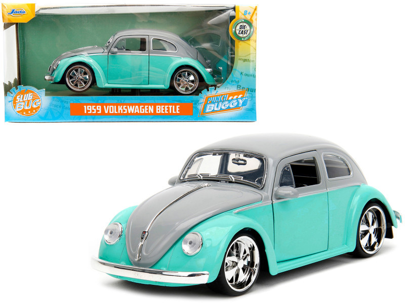1959 Volkswagen Beetle Gray and Light Blue 