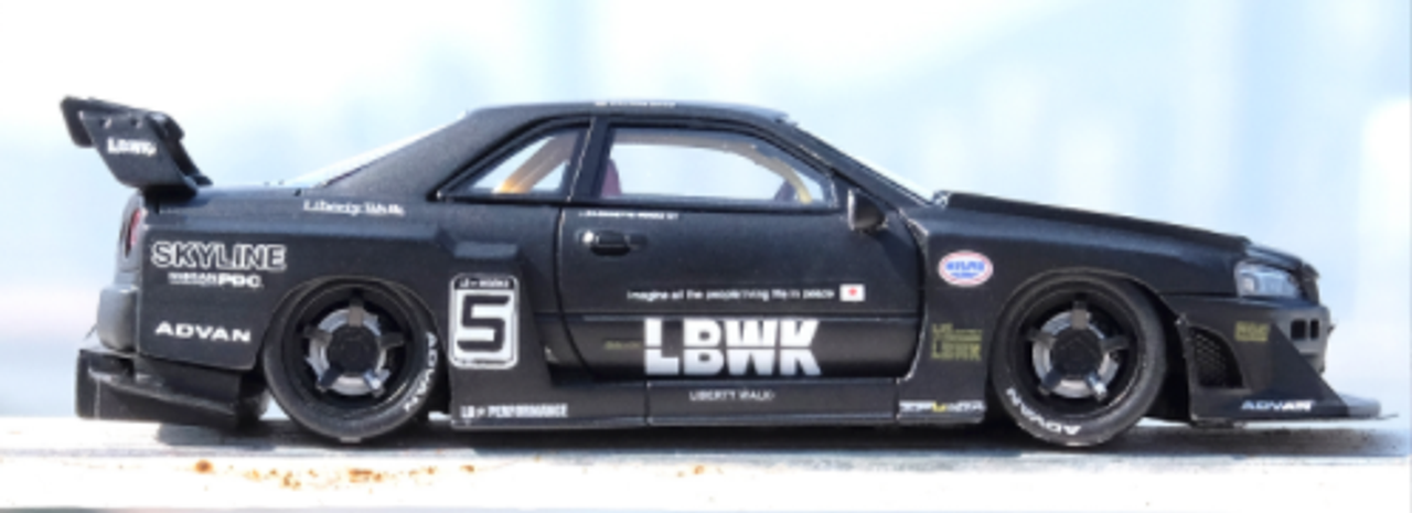 1/64 INNO NISSAN SKYLINE LBWK (ER34) SUPER SILHOUETTE Black Matte Resin Car Model