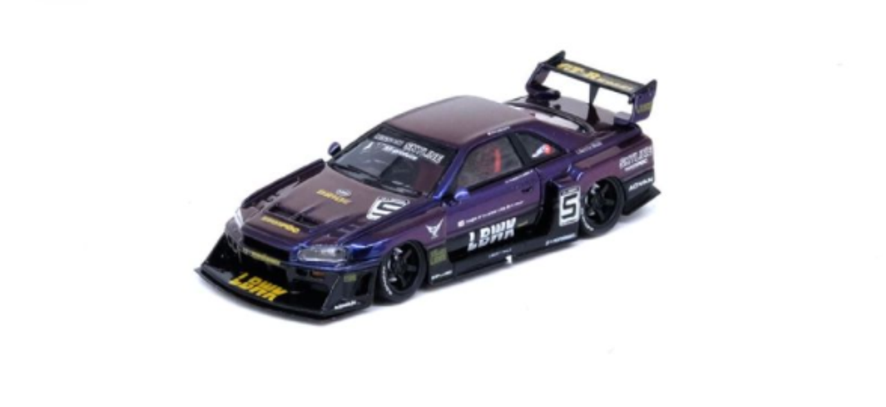 1/64 INNO NISSAN SKYLINE LBWK (ER34) SUPER SILHOUETTE MIDNIGHT PURPLE II Resin Car Model