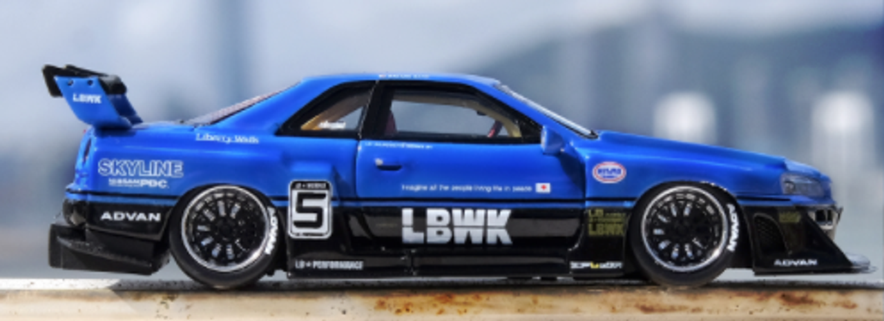 1/64 INNO NISSAN SKYLINE LBWK (ER34) SUPER SILHOUETTE BLUE METALLIC Resin Car Model