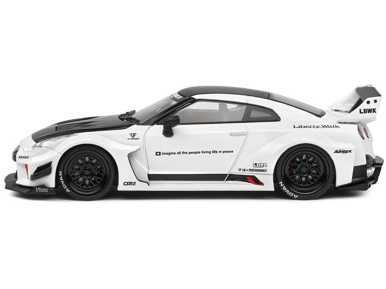 1/43 Solido Nissan GT-R (R35) Liberty Walk Body Kit (White & Black) Car  Model