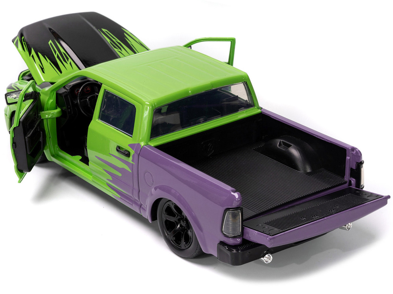 1/24 Jada 2014 Dodge RAM 1500 Pickup Truck Green and Purple and Hulk Diecast Figure Diecast Car Model