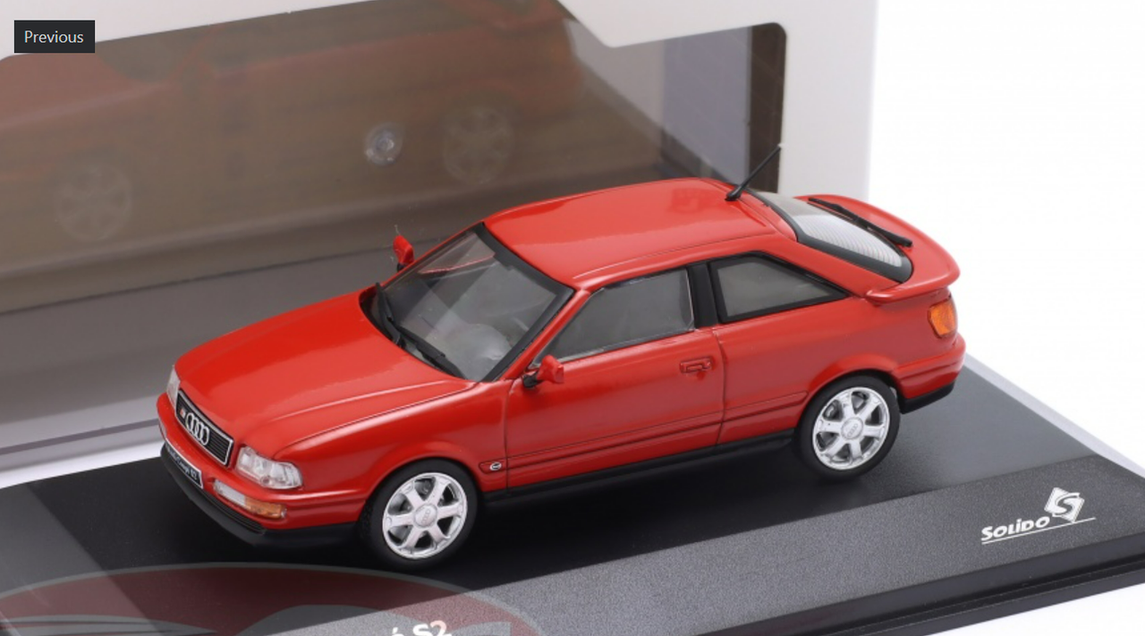 1/43 Solido 1992 Audi S2 Coupe (Red) Diecast Car Model