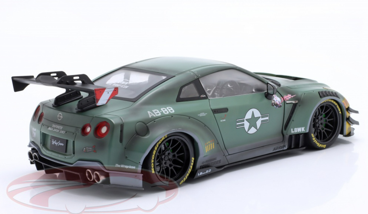 1/18 Solido Nissan GT-R (R35) Liberty Walk Army Body Kit Diecast Car Model