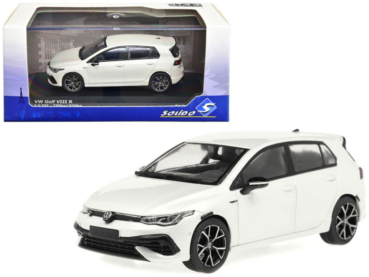 1/43 Solido 2021 Volkswagen VW Golf VIII R 2.0 TSi (Oryx White) Car Model