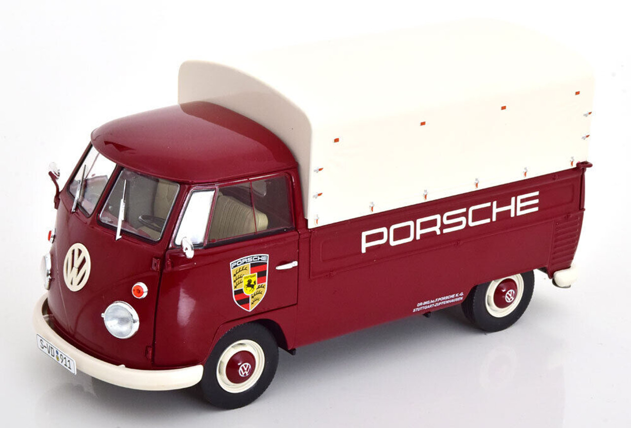 1/18 Solido 1950 Volkswagen VW T1 Pick-Up Porsche Service (Red