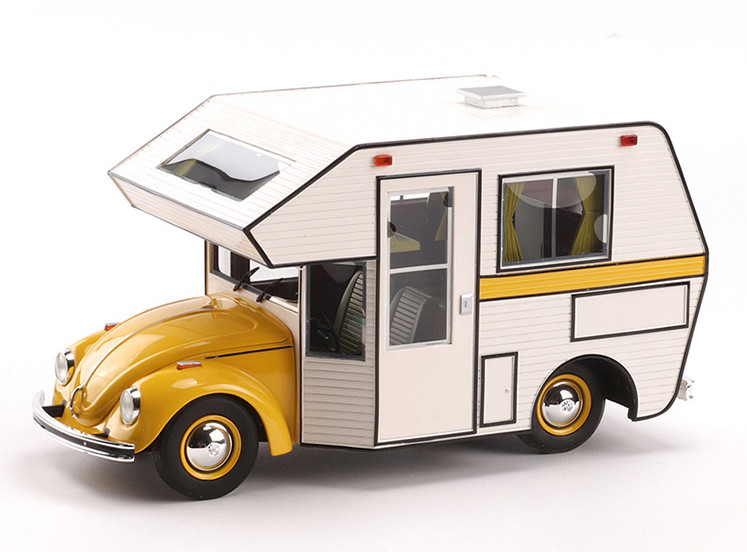 1/18 Schuco Volkswagen VW Kaefer Beetle RV Camper (Yellow) Diecast