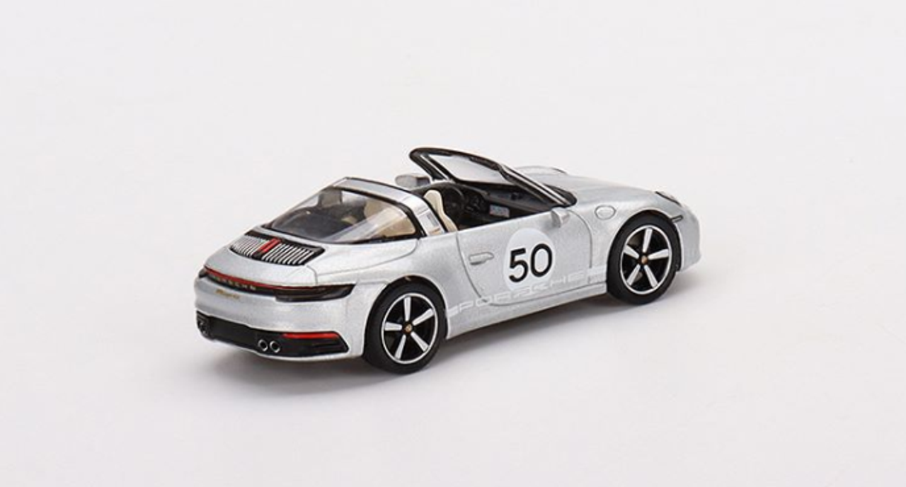 1/64 Mini GT Porsche 911 992 Targa 4S Heritage Design Edition (GT Silver Metallic) (RHD) Diecast Car Model