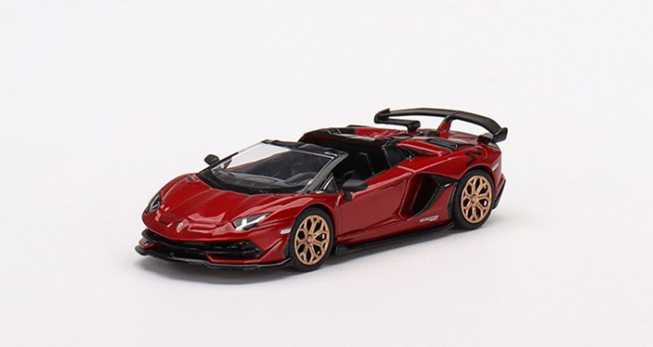 1/64 Mini GT Lamborghini Aventador SVJ Roadster (RHD) (Rosso Efestos Red) Diecast Car Model