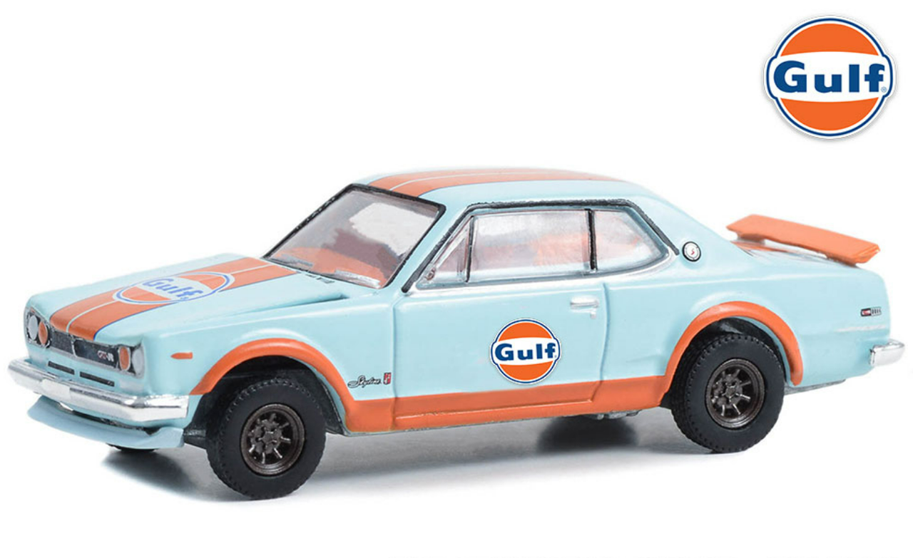1/64 Greenlight 1971 Nissan Skyline GT-R Gulf Oil Special Edition Diecast Car Model