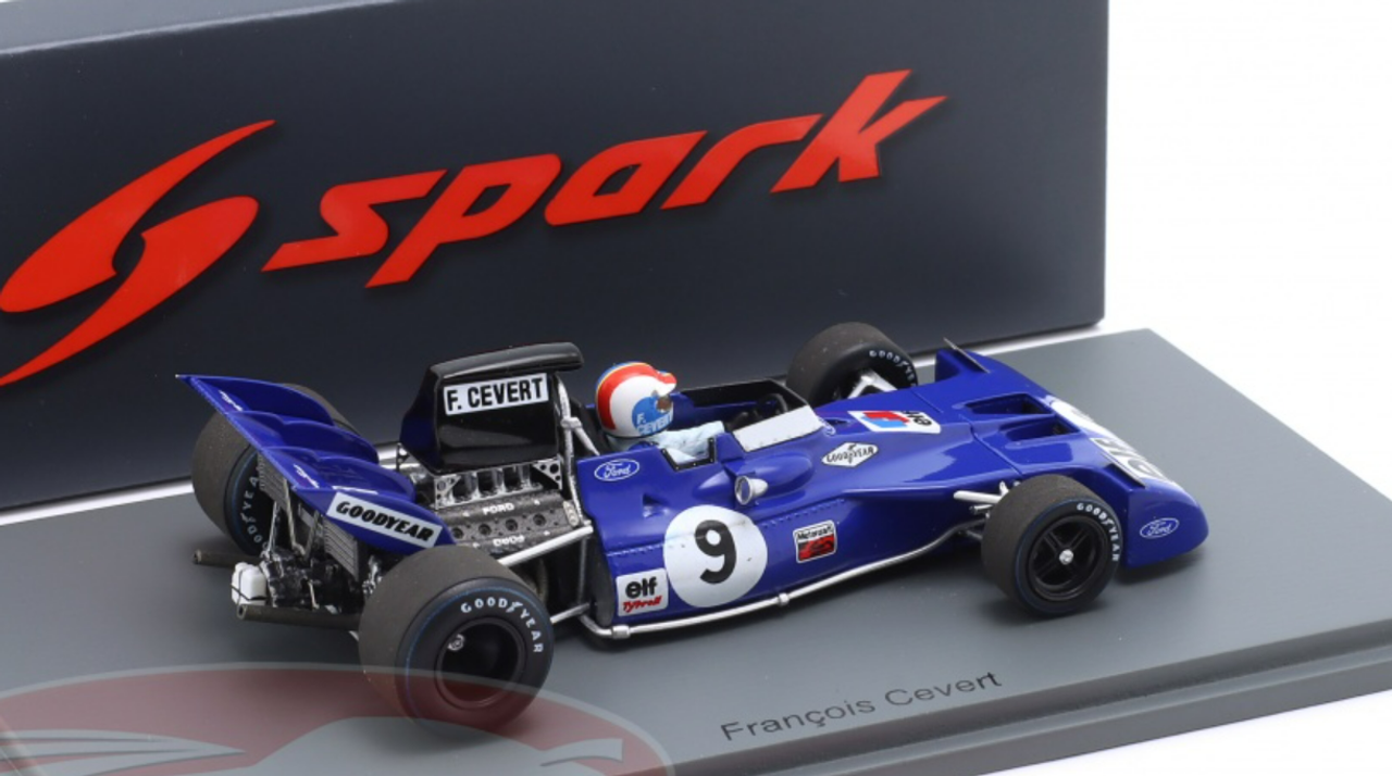 1/43 Spark 1971 Tyrrell 002 No.9 Winner US GP François Cevert Car Model