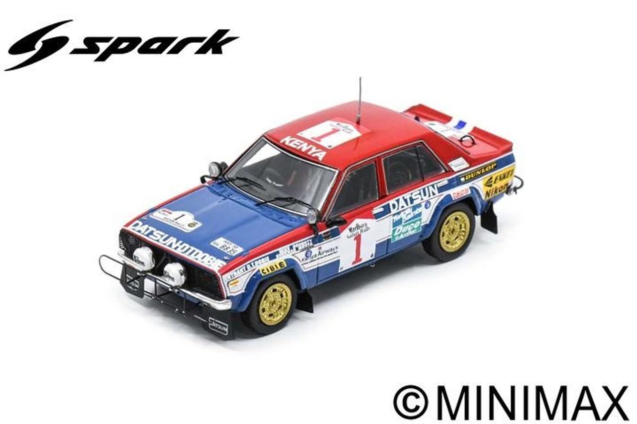 1/43 Spark 1980 Datsun 160J No.1 Winner Safari Rally S. Mehta - M. Doughty Car Model