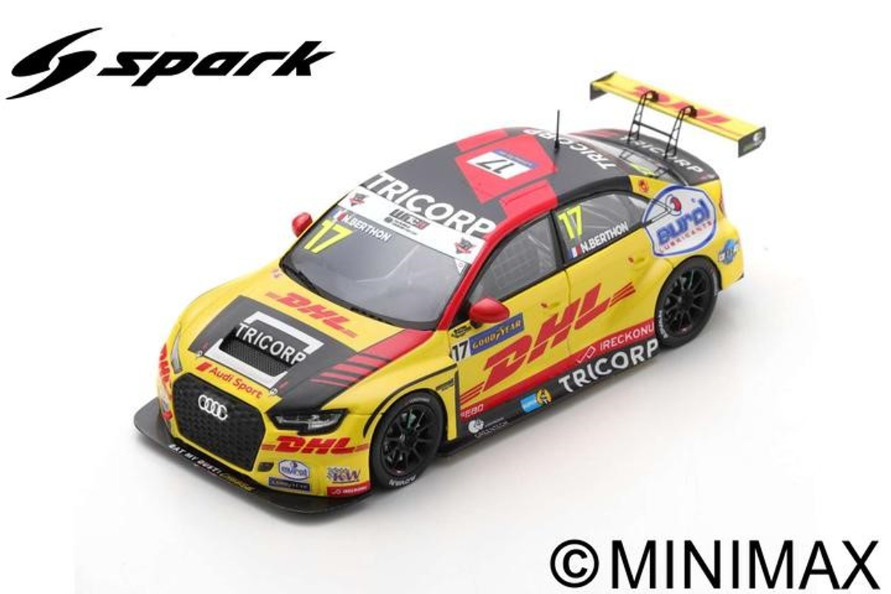 1/43 Spark 2020 Audi RS 3 RS3 LMS No.17 Comtoyou DHL Audi Sport 3rd Race 3 WTCR 2020 Slovakia Nathanael Berthon Car Model