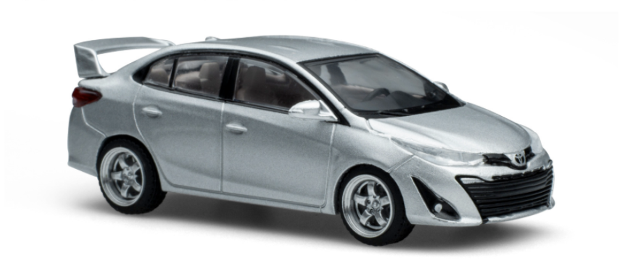 1/64 POPRACE  TOYOTA GR VIOS SILVER Diecast Car Model