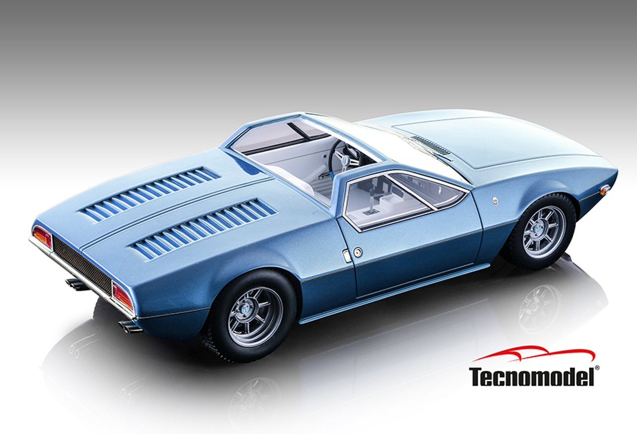 1/18 Tecnomodel De Tomaso Mangusta Spyder 1966 Ligh Metallic Blue Limited Edition Resin Car Model