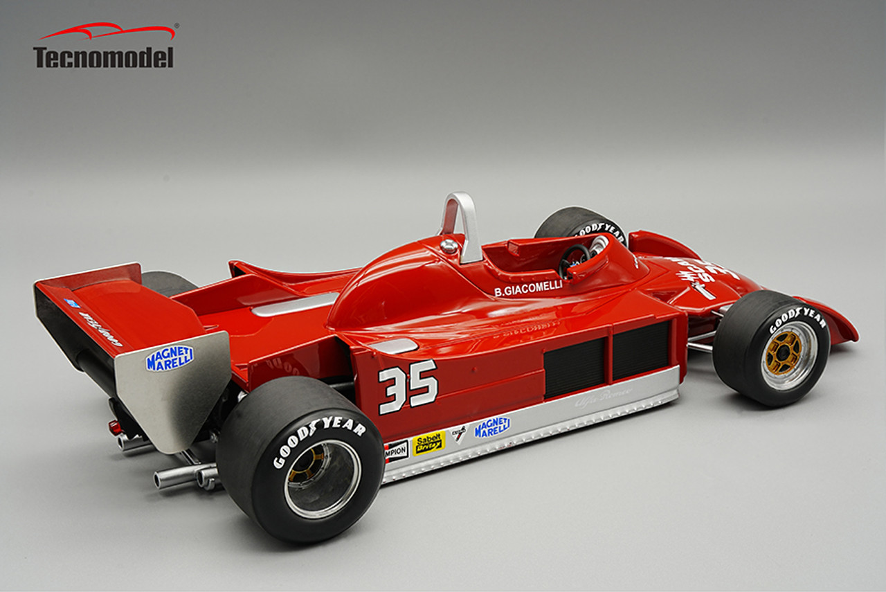 1/18 Tecnomodel 1979 Formula 1 Alfa Romeo 177 Belgio GP B. Giacomelli Resin Car Model