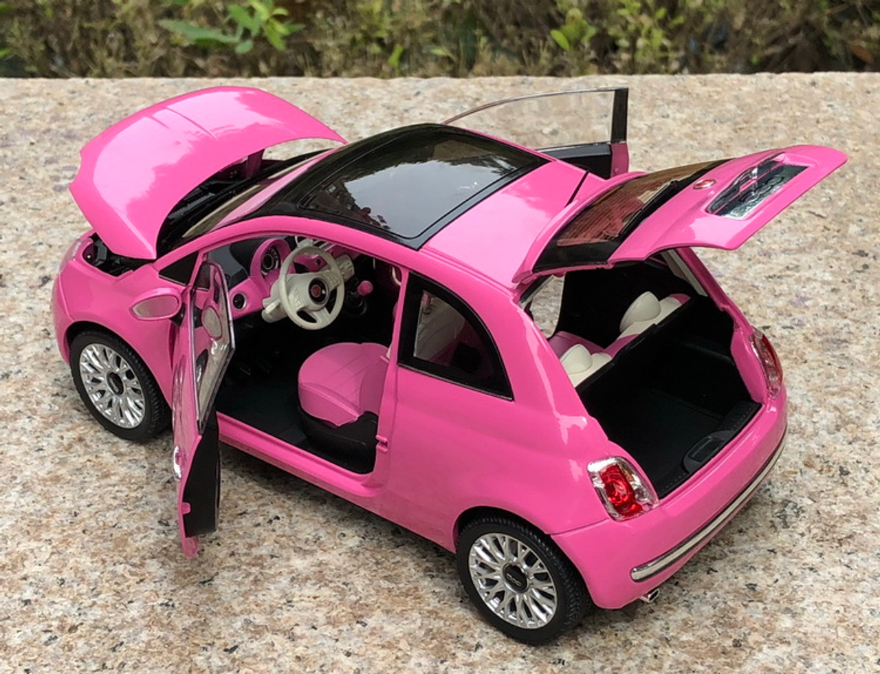 1/18 Norev Fiat 500 (Pink) Diecast Car Model