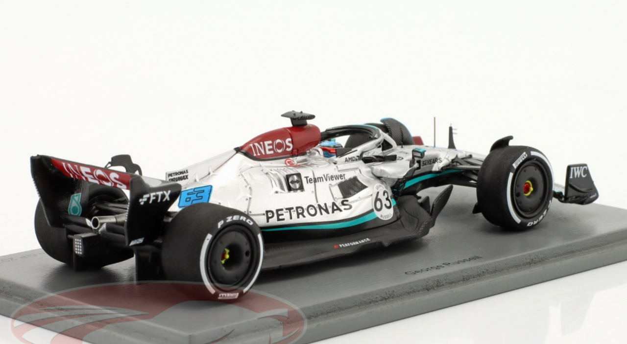 1/43 Spark 2022 Formula 1 George Russell Mercedes-AMG F1 W13 #63 4th Belgium GP Car Model