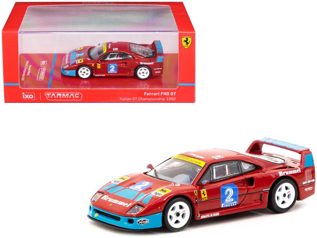 1/64 Tarmac Works 1992 Ferrari F40 GT Italian GT Championship  Pierre-Alexandre Popoff Diecast Car Model